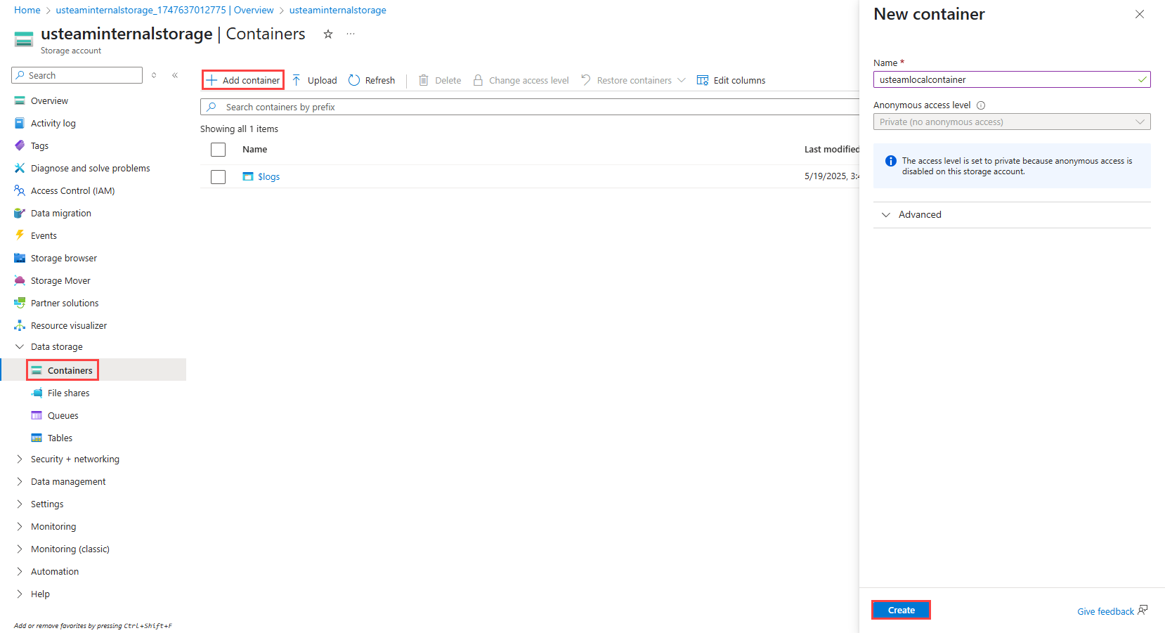 Create Container