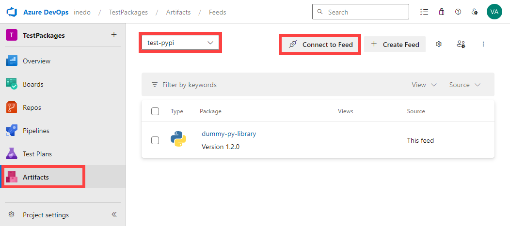 Azure Connect Feed