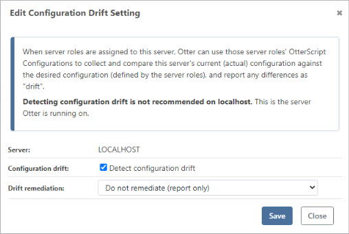 Configuration Drift Settings