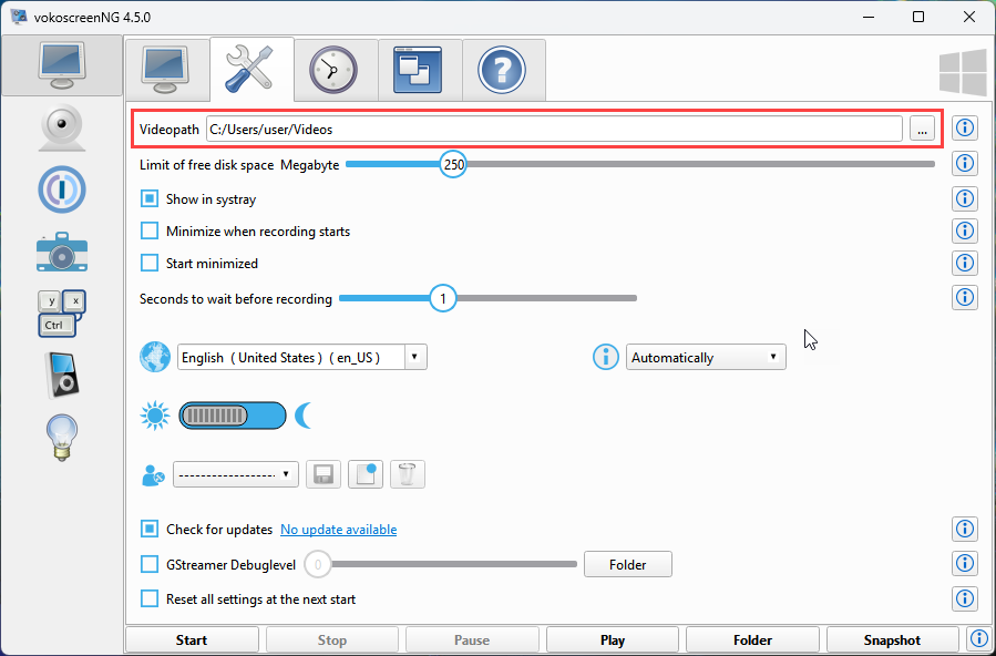 VokoscreenNG Saving