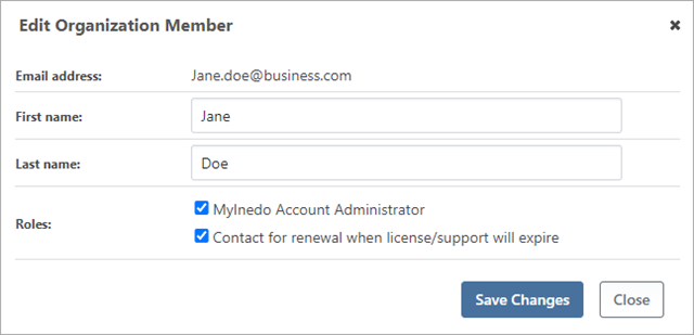 Edit Organization Member