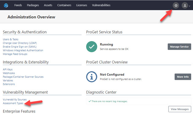 ProGet Assessment Type Setting