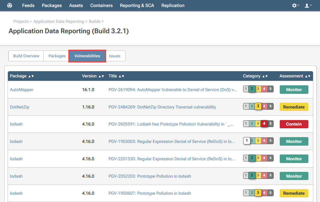 Build Vulnerabilities