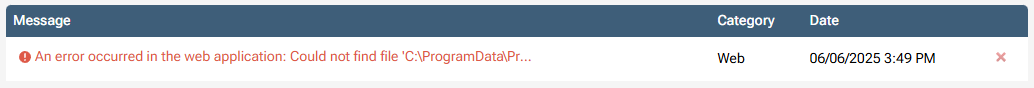 "could not find file" error