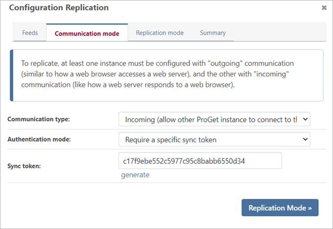 Configure Feed Replication on Production Server