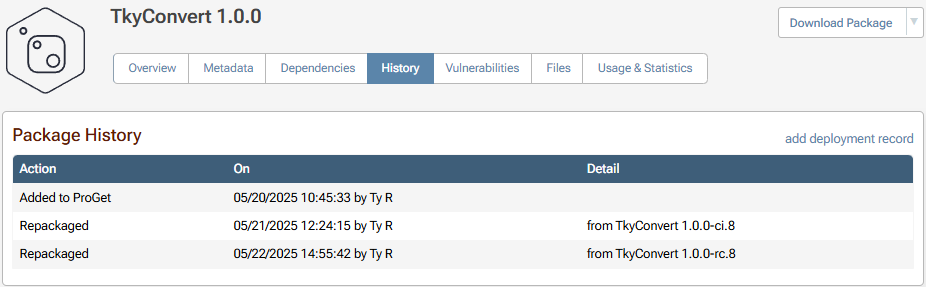 TkyConvert Repackaging History