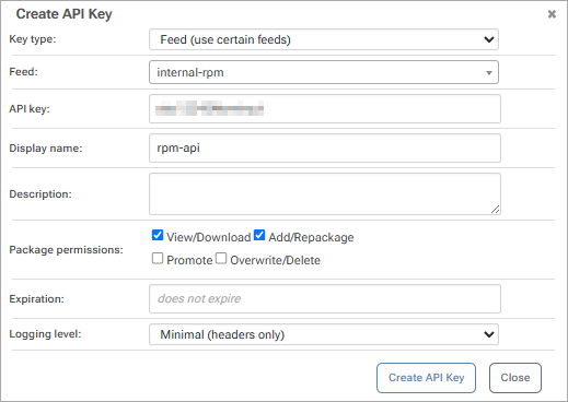 Create RPM API Key