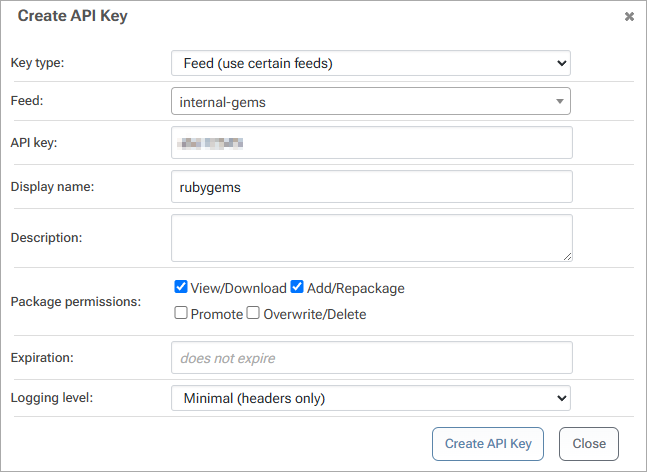 Create API Key