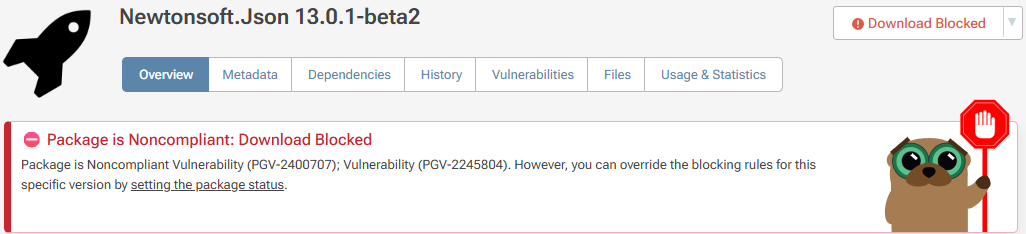 Package Blocked